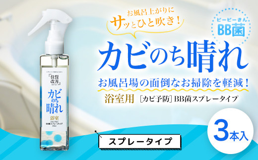 カビのち晴れ スプレータイプ 3本 お風呂 洗面 カビ予防 防カビ 熊本県美里町 ふるさと納税 ふるさとチョイス