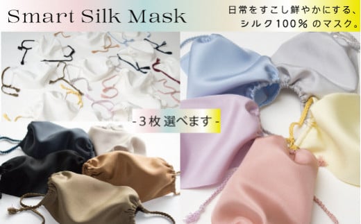 スマートシルクマスク 色を選べる3枚セット　女性サイズ 586627 - 新潟県五泉市
