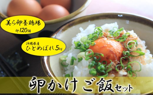 美ら卵養鶏場の卵120個　沖縄県産米ひとめぼれ5kg　卵かけご飯セットのサムネイル