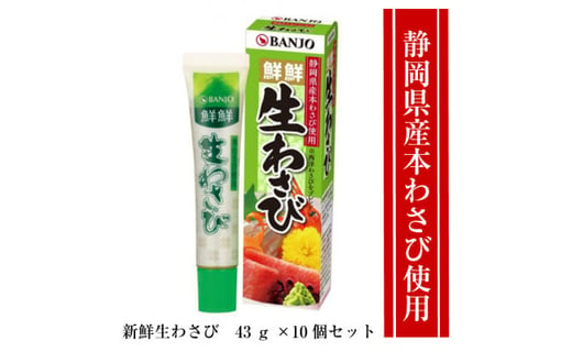 静岡県産本わさび使用 チューブ入り生わさび43g 10本セット 万城食品 静岡県三島市 ふるさと納税 ふるさとチョイス