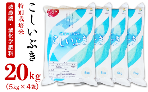新潟県長岡産こしいぶき20kg(5kg×4袋)
