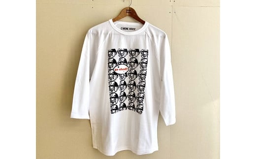 夕張オリジナル手刷りTシャツ【ゆうちゃんベースボールTシャツ】（ホワイト・Sサイズ） C6 284503 - 北海道夕張市