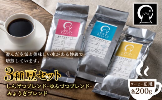 コーヒー 3種豆セット（200g×3） F20E-499 323105 - 群馬県富岡市