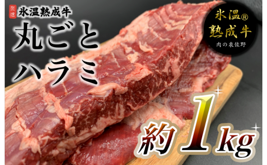 010B441 氷温(R)熟成牛 丸ごとハラミ2本(合計約1㎏)