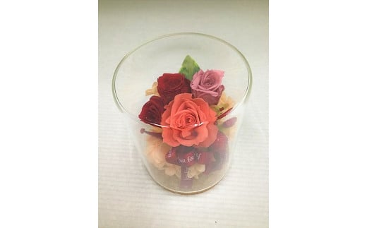 バラの花プリザーブドフラワー Sサイズ W9.5cm*D9.5cm*Ｈ12cm 255850 - 大分県中津市