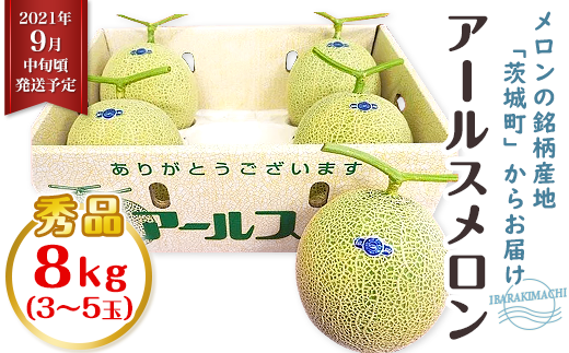 015茨城県ja水戸産アールスメロン 秀品 8kg 3 5玉 茨城県茨城町 ふるさと納税 ふるさとチョイス