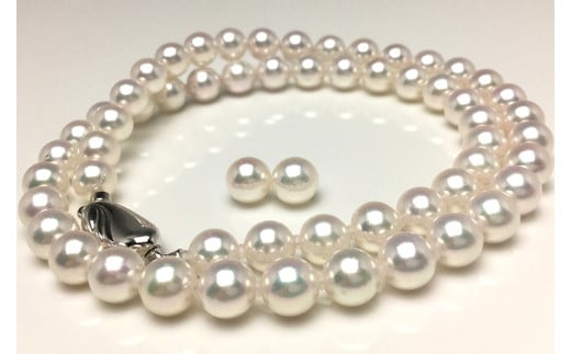 老舗の真珠専門店・高品質アコヤ真珠ネックレスセット6.5～7.0ミリ ...