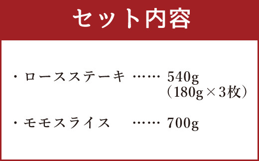 【おおいた豊後牛】ロースステーキ モモスライス 合計1.24kg