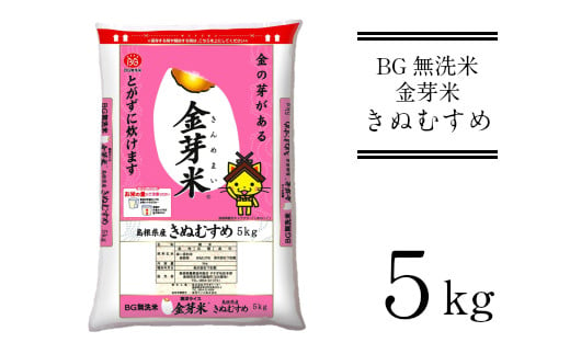 BG無洗米・金芽米きぬむすめ 5kg  【令和5年産 節水 低カロリー 健康】