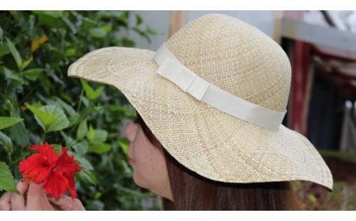 アダン葉帽子（婦人用）リボン付 809010 - 沖縄県今帰仁村