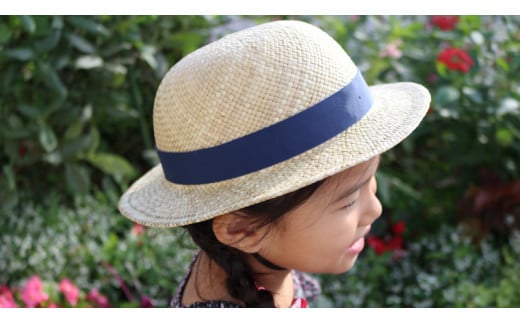 アダン葉帽子（子ども用）リボン・ゴム付 809011 - 沖縄県今帰仁村