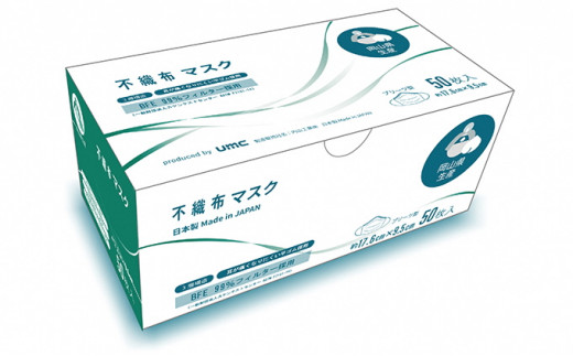 不織布マスク250枚 5箱(1箱50枚入り) [№5220-0328] - 岡山県岡山市