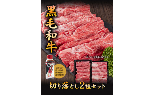 黒毛和牛 切り落とし2種 1100g 2月下旬 3月末頃より順次出荷 くまモンパッケージ焼き肉のタレつき しゃぶしゃぶ すき焼き 熊本県大津町 ふるさと納税 ふるさとチョイス