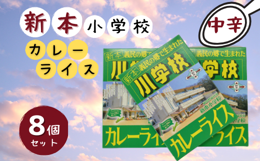 新本小学校カレーライス×8個015-029 1319570 - 岡山県総社市