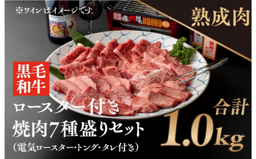 050e070 熟成黒毛和牛の焼肉盛り合わせ１kｇと焼肉ロースターセット 大阪府泉佐野市 ふるさと納税 ふるさとチョイス