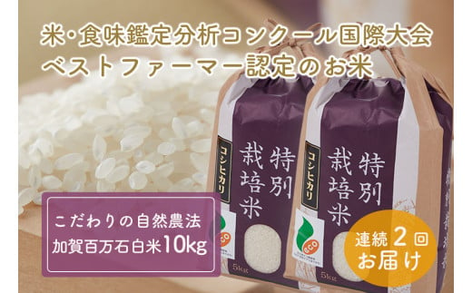 [№5784-0206]加賀百万石特別栽培米コシヒカリ「白米」10kg2ヶ月連続お届け