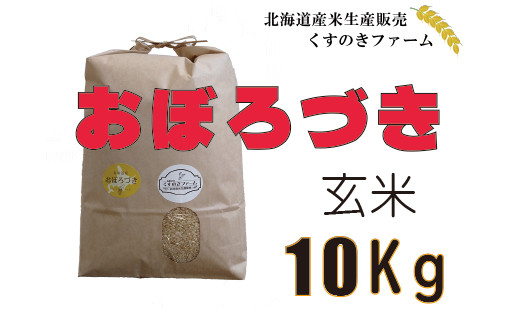 北海道岩見沢産くすのきファームのおぼろづき玄米（10Kg）【34012】