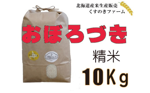 北海道岩見沢産くすのきファームのおぼろづき精米（10Kg）【34011】