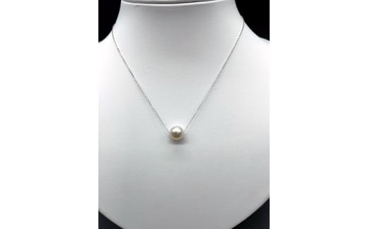 あこや本真珠8ミリ珠の「スルーペンダント」(ホワイトゴールド）パール ネックレス ジュエリー ケース付 6月誕生石 宝石【R00712】