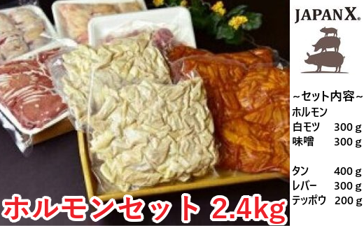 JAPAN X ホルモンバラエティセット2.4kg(モツタンレバーハラミテッポウ) [04301-0070]