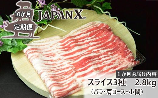 【10ヶ月連続】JAPAN X3種スライスセット2.8kg(バラ肩ロース小間)　【04301-0099】
