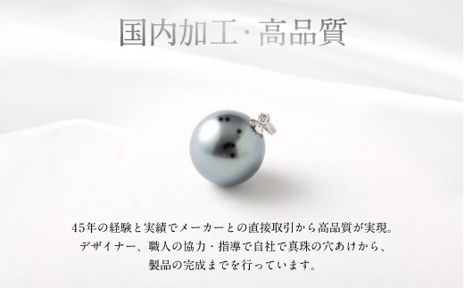 WG タヒチ黒蝶真珠 ペンダント 真珠サイズ14.0mm 高品質