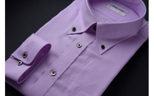オーダーワイシャツ　-「オリジナルネーム入り」 川西町産貝ボタンを使用 -【生地：ロイヤルオックス】OBP（黒蝶貝）