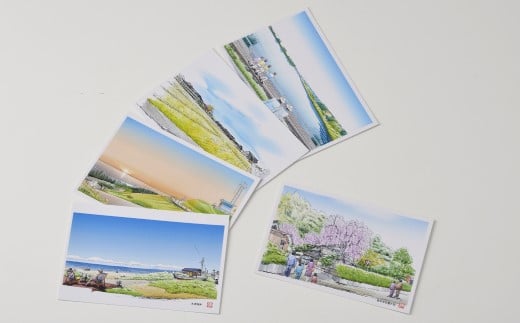 かほくの風景スケッチポストカード１セット - 石川県かほく市