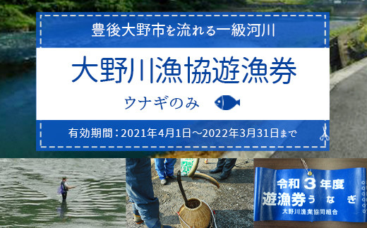 024 261 大野川漁協遊漁券 ウナギのみ 大分県豊後大野市 ふるさと納税 ふるさとチョイス