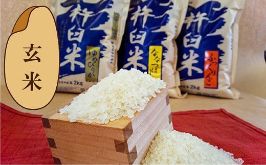 【玄米6ヶ月定期便食べ比べセット】特別栽培「きなうす米」 毎月3品種×5kg計15kg　R003