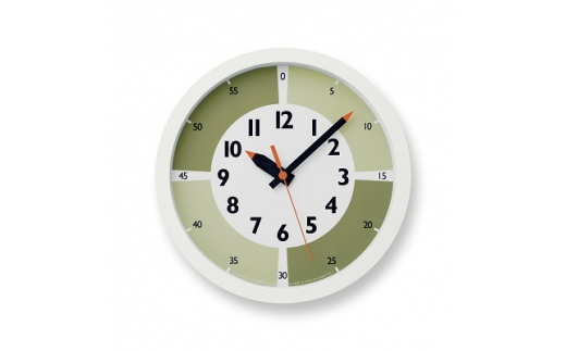 fun pun clock with color! / グリーン （YD15-01 GN）Lemnos レムノス  時計 [№5616-0471] 854683 - 富山県高岡市
