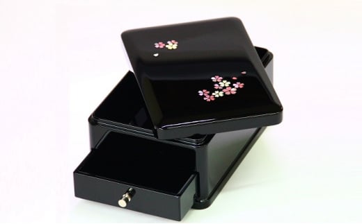 引出付小箱 桜 高岡漆器 小物入れ ふた付き 木製 [№5616-0072] 854330 - 富山県高岡市