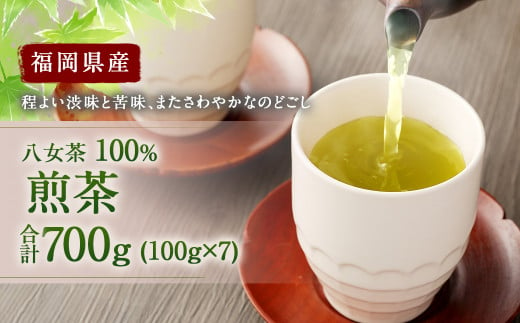 福岡県産 八女茶 100％ 煎茶 700g(100g×7袋) 大容量 260999 - 福岡県太宰府市