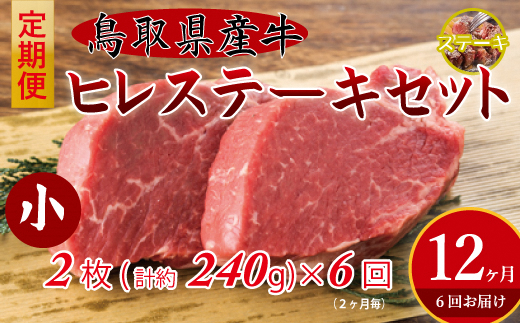 鳥取県産牛　ヒレステーキ6回定期便<奇数月>　牛肉 赤身 ヒレ ヒレステーキ 冷凍 和牛