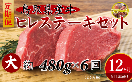 鳥取県産牛ヒレステーキ６回定期便（大）