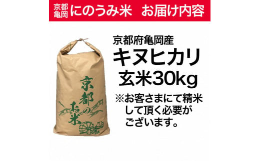 〈アグリにのうみ〉京都・亀岡産キヌヒカリ玄米30kg