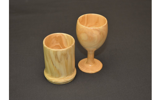 檜のワイングラス風　竹風カップ