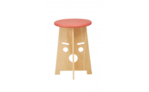 ふぇいす〈Face Stool〉　表情：おーちゃん　カラー：レッド 1443287 - 北海道東川町