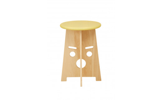 ふぇいす〈Face Stool〉　表情：おーちゃん　カラー：イエロー 1443286 - 北海道東川町