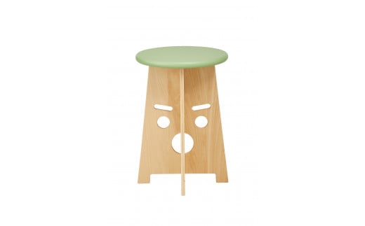 ふぇいす〈Face Stool〉　表情：おーちゃん　カラー：グリーン 1443288 - 北海道東川町