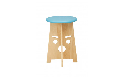 ふぇいす〈Face Stool〉　表情：おーちゃん　カラー：ブルー 1443285 - 北海道東川町