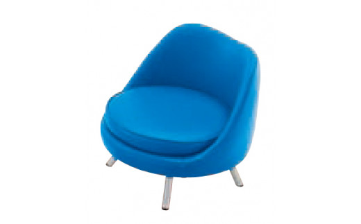 G128　ＱＵＯＮチェア ラッテ カラー５色（子供用椅子／ローチェア／リビング）ブルー×シルバー 264850 - 大阪府八尾市