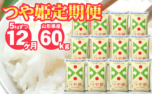 SJ0004　【12回定期便】一等米　特別栽培米つや姫　5kg×12回(計60kg) JS