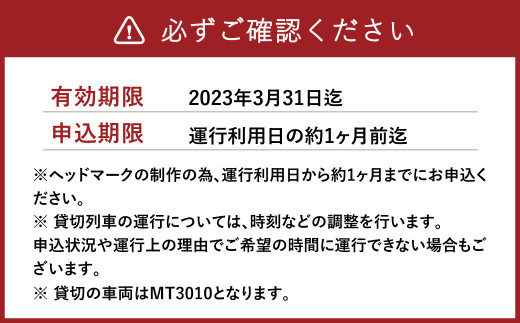 貸切列車 オリジナルヘッドマーク付き【2往復】1日1組限定