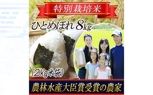【令和5年産米】特別栽培米 ひとめぼれ 精米2kg×4袋 山形県庄内産  米 お米 ブランド米 銘柄米 備蓄 日本米 コメ ごはん ご飯 食品 山形県 F2Y-3136 433243 - 山形県山形県庁