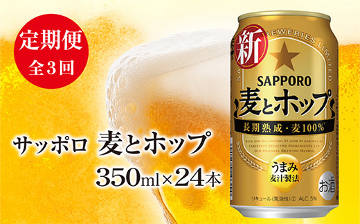 2021年11月発送開始 定期便 サッポロ 麦とホップ350ml 24本 全3回 30166 北海道恵庭市 ふるさと納税 ふるさとチョイス