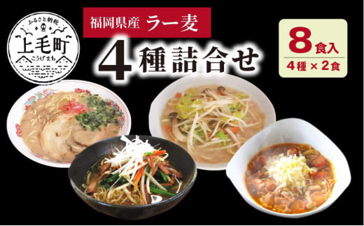 福岡県産ラー麦　麺４種詰合せ（4種×2食入）　CA0401 238751 - 福岡県上毛町