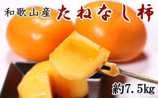 和歌山産のたねなし柿約7.5kg(L～4Lサイズおまかせ) ※2024年10月上旬