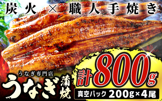 800ｇ うなぎの蒲焼4尾 中国産 1尾あたり約200g B 734 佐賀県上峰町 ふるさと納税 ふるさとチョイス