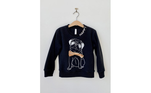 ふるさと納税 PUG PULLOVER FOR KIDS【100センチ/black】 山梨県北杜市-